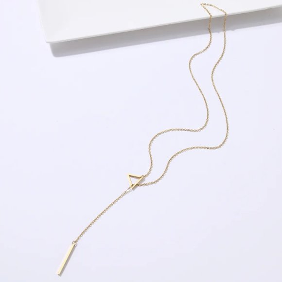 Dainty Triangle Necklace • Custom Necklace, Perfect Gift for Her • Gift for Mom - Picture 2 of 3